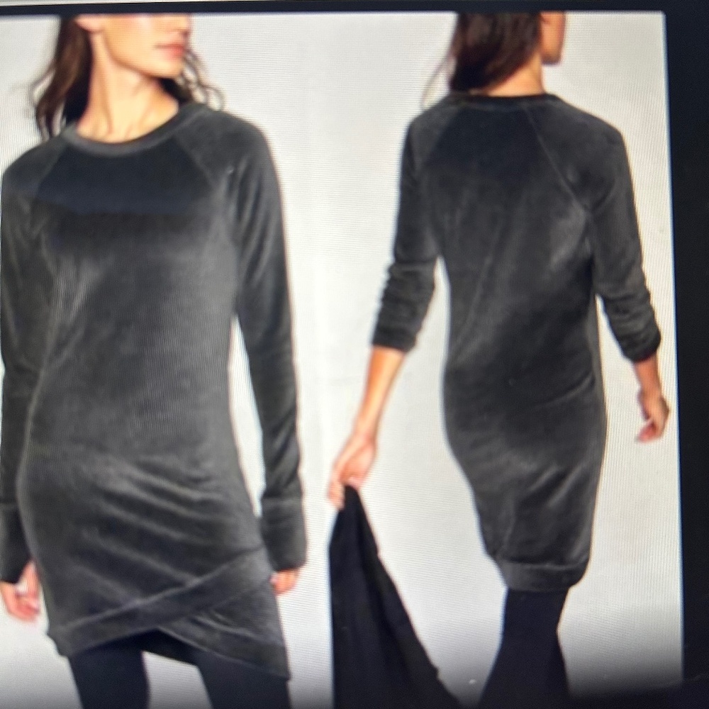 ATHLETA CRISS CROSS VELOUR DRESS